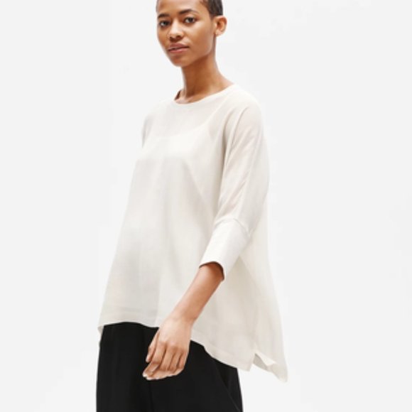 eileen fisher silk shirts & tops